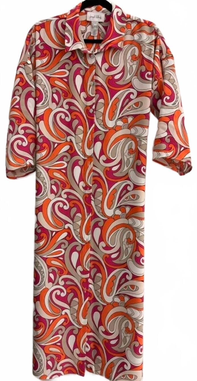 NEW JOSEPH RIBKOFF women's button-down midi shirt dress in multi